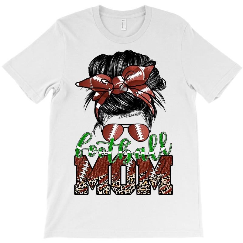 Football Football Mom With Messy Bun Hair Football Fans Vintage Funny  T-Shirt by coolquirrell | Artistshot