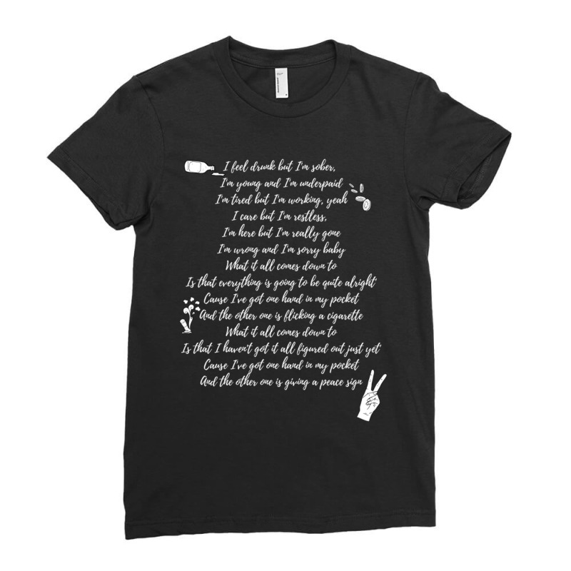 Hand In My Pocket Alanis Morissette Print Ladies Fitted T-Shirt by SAUNDRAHARDAWAY | Artistshot