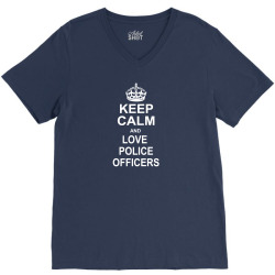 Keep Calm and Love Police Officers V-Neck Tee | Artistshot