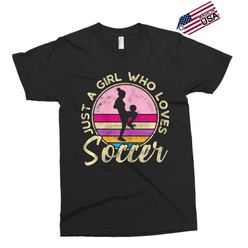 Just A Girl Who Loves Soccer Women Retro Vintage Soccer Exclusive T-shirt by cm-arts | Artistshot