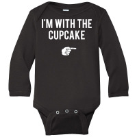 I M With The Cupcake Halloween Costume Funny Couples T Shirt Long Sleeve Baby Bodysuit | Artistshot