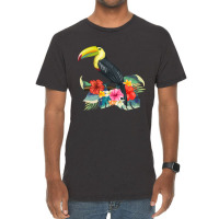 Toucan Exotic Birds Tropical Flowers Leaf Bird Of Paradise Sweatshirt Vintage T-shirt | Artistshot