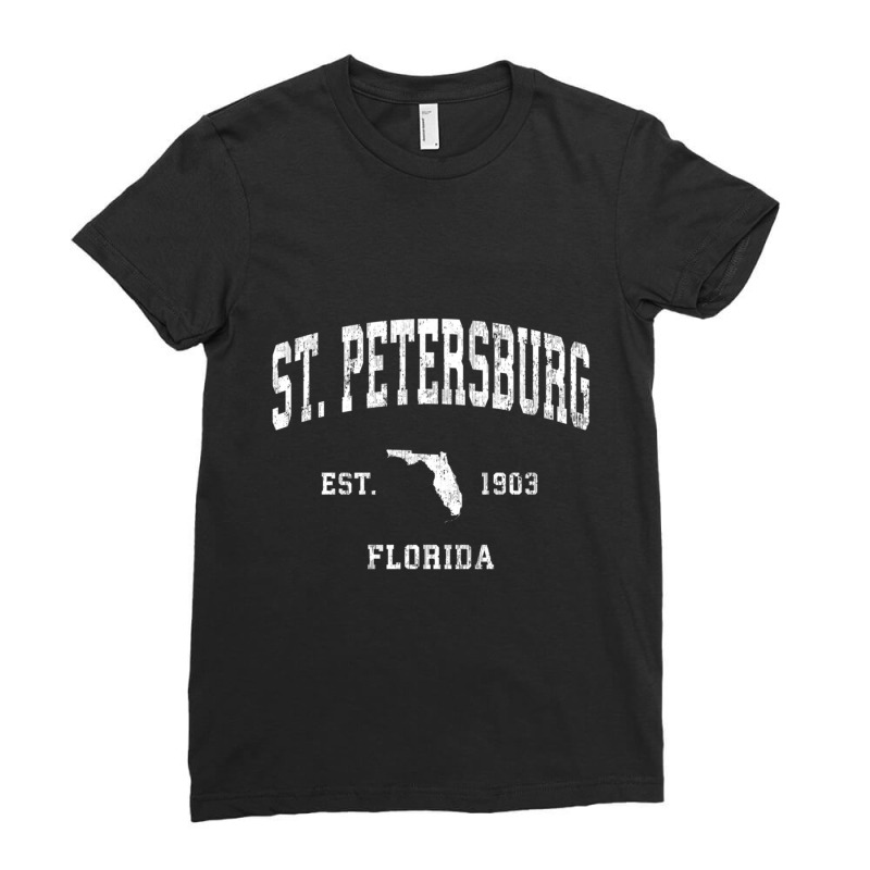 St. Petersburg Florida Fl Vintage Athletic Sports Ladies Fitted T-Shirt by cm-arts | Artistshot