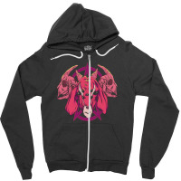 Cut Red Goat Zipper Hoodie | Artistshot