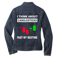 Stock Market Stock Trading Candlestick Ladies Denim Jacket | Artistshot