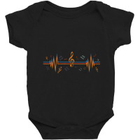 Music Notes Heartbeat For Music Lover Baby Bodysuit | Artistshot