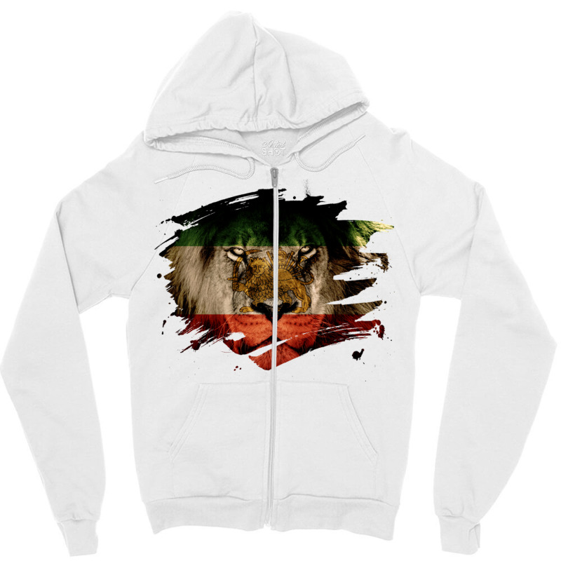 Persia Flag & African Lion Picture   Persian Pride Pullover Hoodie Zipper Hoodie | Artistshot