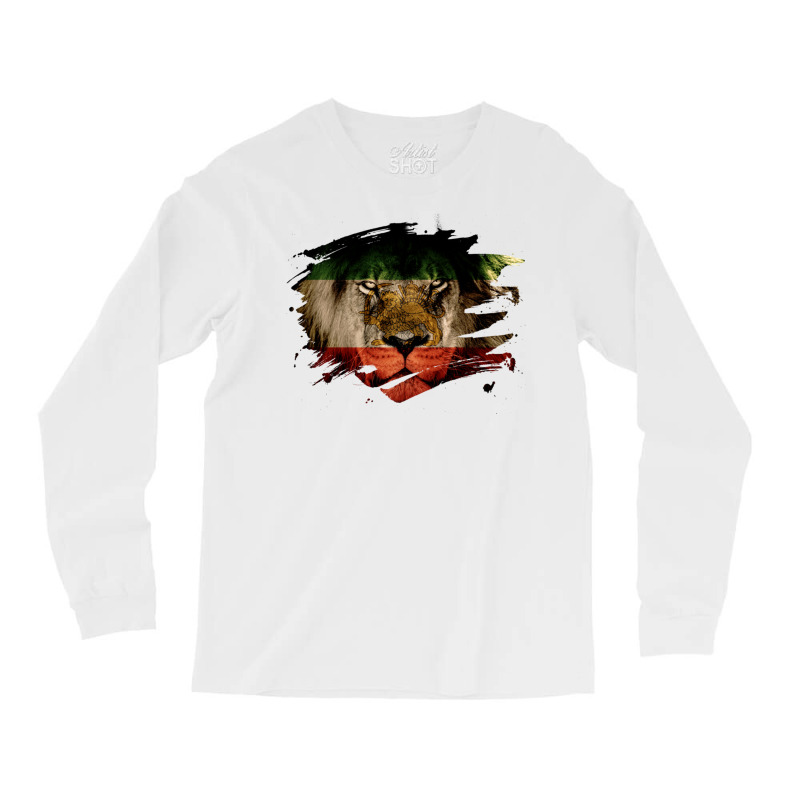 Persia Flag & African Lion Picture   Persian Pride Pullover Hoodie Long Sleeve Shirts | Artistshot