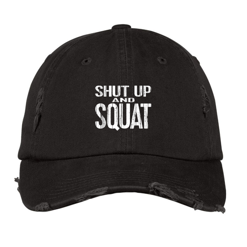 Shut Up And Squat Powerlifting Weight Training Gear Tank Top Vintage Cap by cm-arts | Artistshot