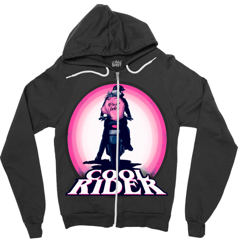 Cool Rider Active Zipper Hoodie by cm-arts | Artistshot