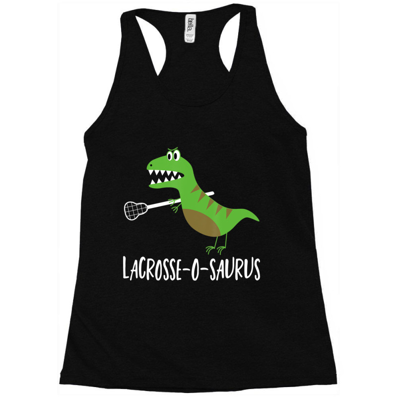 Lacrosse Lax Player Dinosaur Dino Lover Sport Racerback Tank by cm-arts | Artistshot