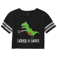 Lacrosse Lax Player Dinosaur Dino Lover Sport Scorecard Crop Tee | Artistshot