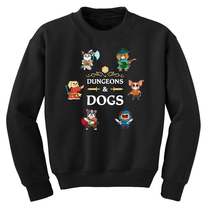 Tabletop Gamer Dogs Rpg D20 Dice Fantasy Roleplaying Gaming Youth Sweatshirt | Artistshot