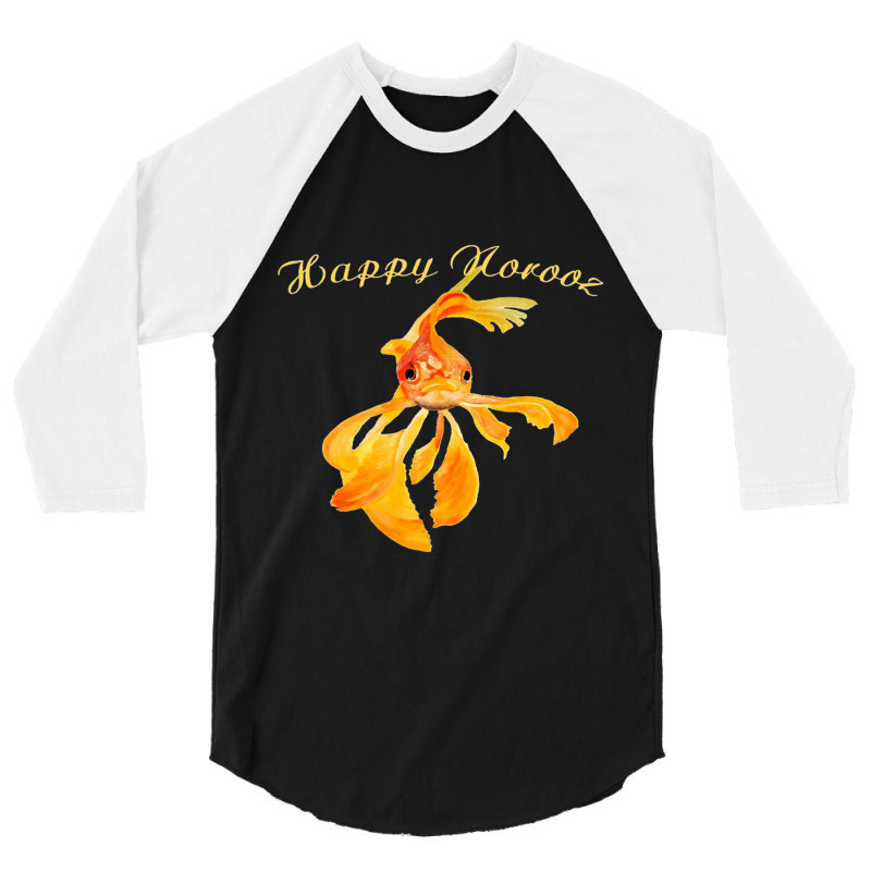 Happy Norooz Persian New Year Goldfish Isolated 3/4 Sleeve Shirt by DHEERAJGOODWIN | Artistshot