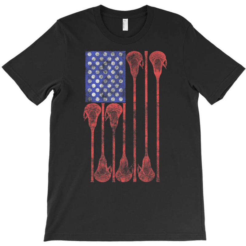 Lacrosse Stick Lax American Flag T-Shirt by cm-arts | Artistshot