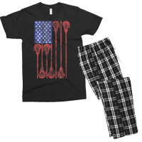 Lacrosse Stick Lax American Flag Men's T-shirt Pajama Set | Artistshot