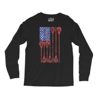 Lacrosse Stick Lax American Flag Long Sleeve Shirts | Artistshot