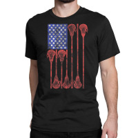 Lacrosse Stick Lax American Flag Classic T-shirt | Artistshot