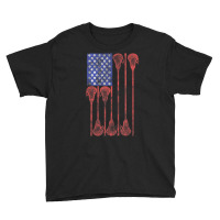 Lacrosse Stick Lax American Flag Youth Tee | Artistshot