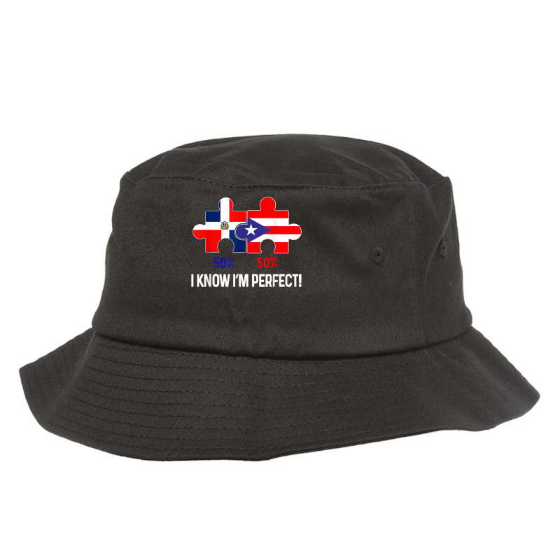 Half Puerto Rican Half Dominican Flag Map Combined Pr Rd T Shirt Bucket Hat by cm-arts | Artistshot