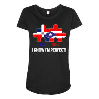 Half Puerto Rican Half Dominican Flag Map Combined Pr Rd T Shirt Maternity Scoop Neck T-shirt | Artistshot