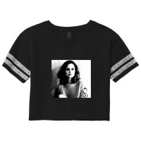 Natalie Portman Black & White Portrait (linocut) Scorecard Crop Tee | Artistshot