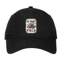 Bleached My Heart Is On That Field Football Mom Leopard Adjustable Cap | Artistshot