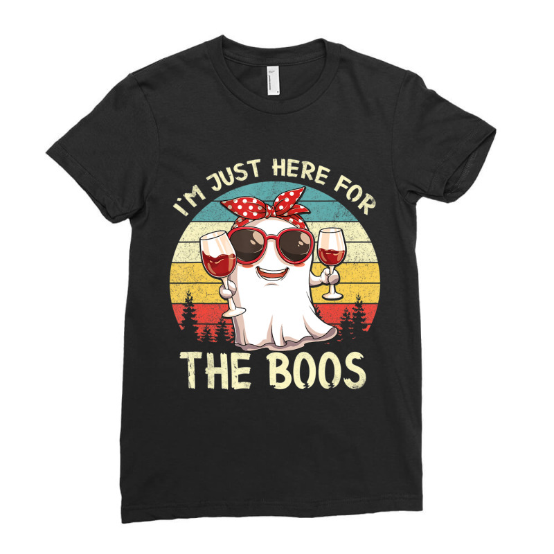 I'm Just Here For The Boos Halloween Outfit Women Ladies Fitted T-shirt | Artistshot