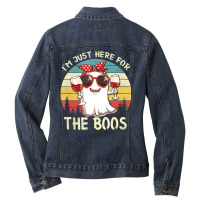 I'm Just Here For The Boos Halloween Outfit Women Ladies Denim Jacket | Artistshot