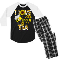 I Love Being A Tia Sunflower Bee, Mother's Day Men's 3/4 Sleeve Pajama Set | Artistshot