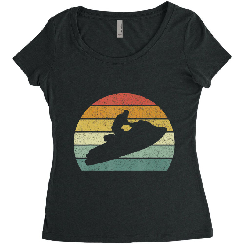 Vintage Retro Jet Ski Athletic Beach Summer Sports Jet Ski Women's Triblend Scoop T-shirt by Adcock Salmon | Artistshot