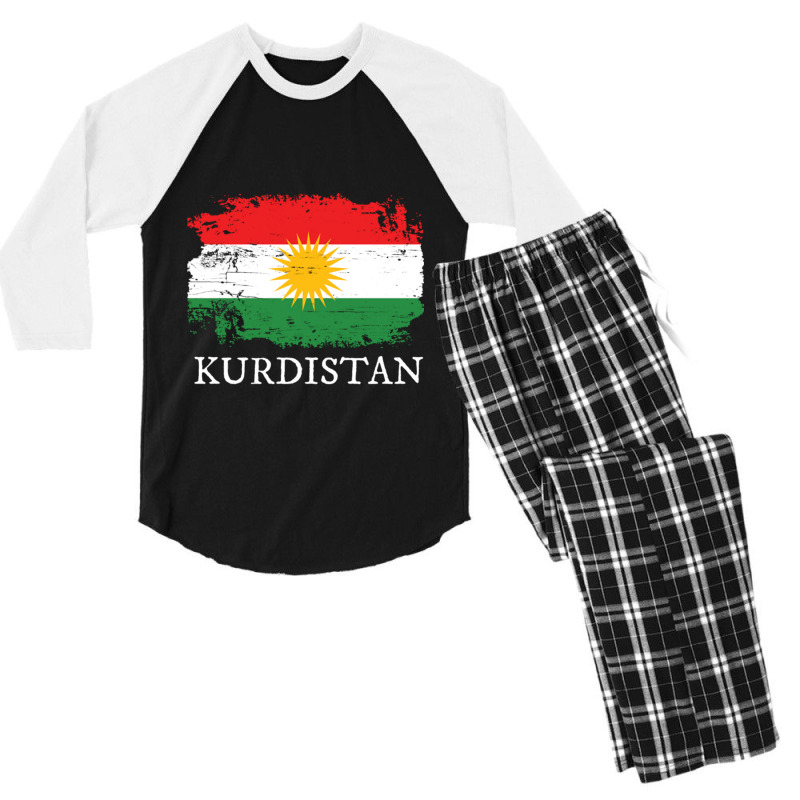 Kurdistan Flag Men's 3/4 Sleeve Pajama Set | Artistshot