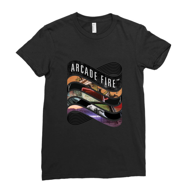 Arcade Fire - Discography Essential 1 Ladies Fitted T-Shirt by TimothyPickard | Artistshot