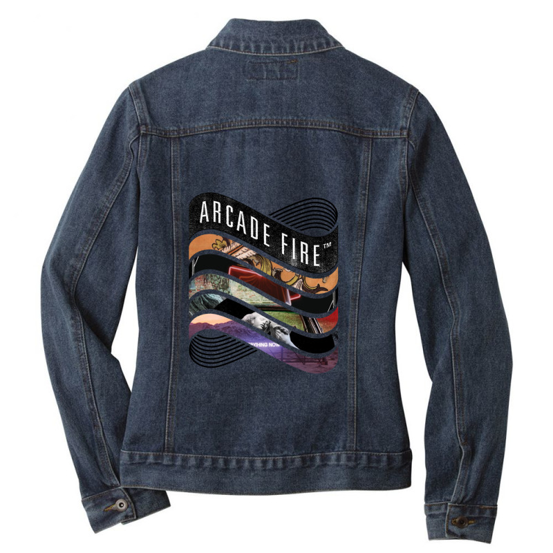 Arcade Fire - Discography Essential 1 Ladies Denim Jacket by TimothyPickard | Artistshot