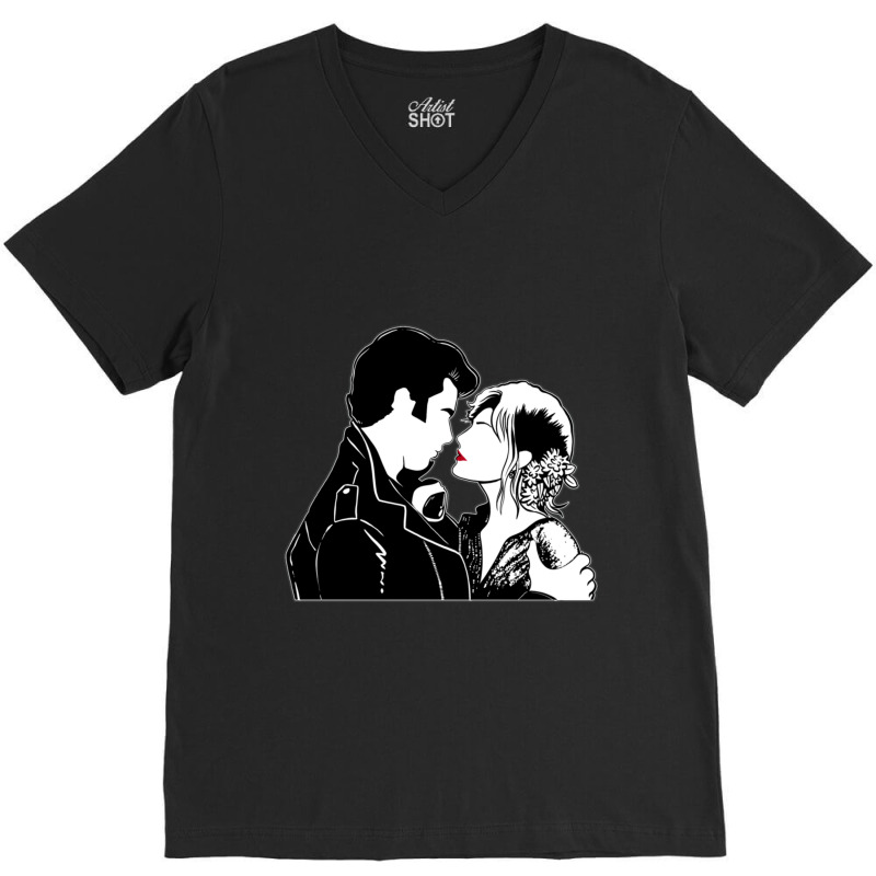 Grease 2 Cool Rider Michelle Pfeiffer Maxwell Caulfield V-Neck Tee by cm-arts | Artistshot