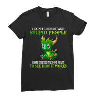 I Don't Understand Stupid People Cute Dragons Lover Ladies Fitted T-shirt | Artistshot