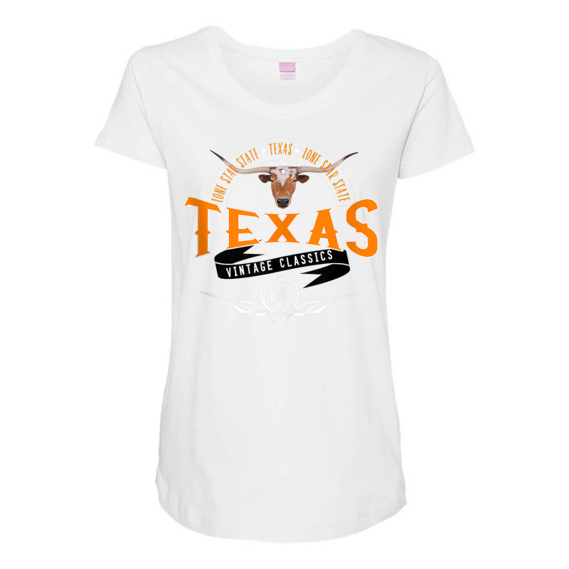 Vintage Classic Style Texas Lone Star Longhorn Design Tank Top Maternity Scoop Neck T-shirt by cm-arts | Artistshot