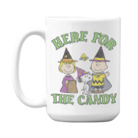 Peanuts Halloween Charlie Sally Here For The Candy 15 Oz Coffee Mug | Artistshot