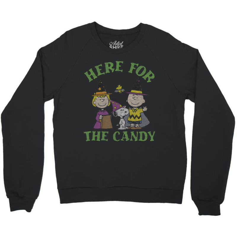 Peanuts Halloween Charlie Sally Here For The Candy Crewneck Sweatshirt | Artistshot