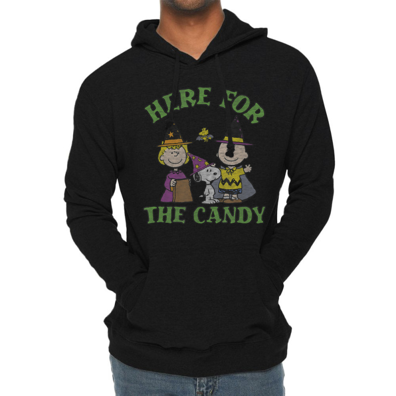 Peanuts Halloween Charlie Sally Here For The Candy Lightweight Hoodie | Artistshot