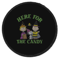 Peanuts Halloween Charlie Sally Here For The Candy Round Patch | Artistshot