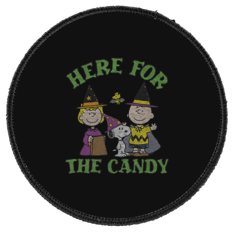 Peanuts Halloween Charlie Sally Here For The Candy Round Patch | Artistshot