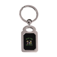 Peanuts Halloween Charlie Sally Here For The Candy Silver Rectangle Keychain | Artistshot