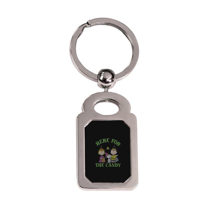 Peanuts Halloween Charlie Sally Here For The Candy Silver Rectangle Keychain | Artistshot