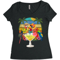 Parrots Drinking Margarita On Summer Vacation Birds Fun Tank Top Women's Triblend Scoop T-shirt | Artistshot