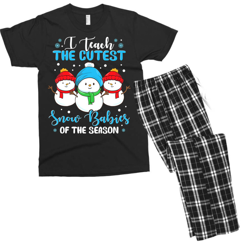 I Teach Cutest Snow Babies Of The Season Christmas Teacher Men's T-shirt Pajama Set | Artistshot