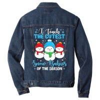 I Teach Cutest Snow Babies Of The Season Christmas Teacher Men Denim Jacket | Artistshot