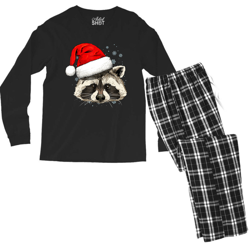 Raccoon Spirit Animal Christmas Raccoon Ringtails Lovers Men's Long Sleeve Pajama Set | Artistshot