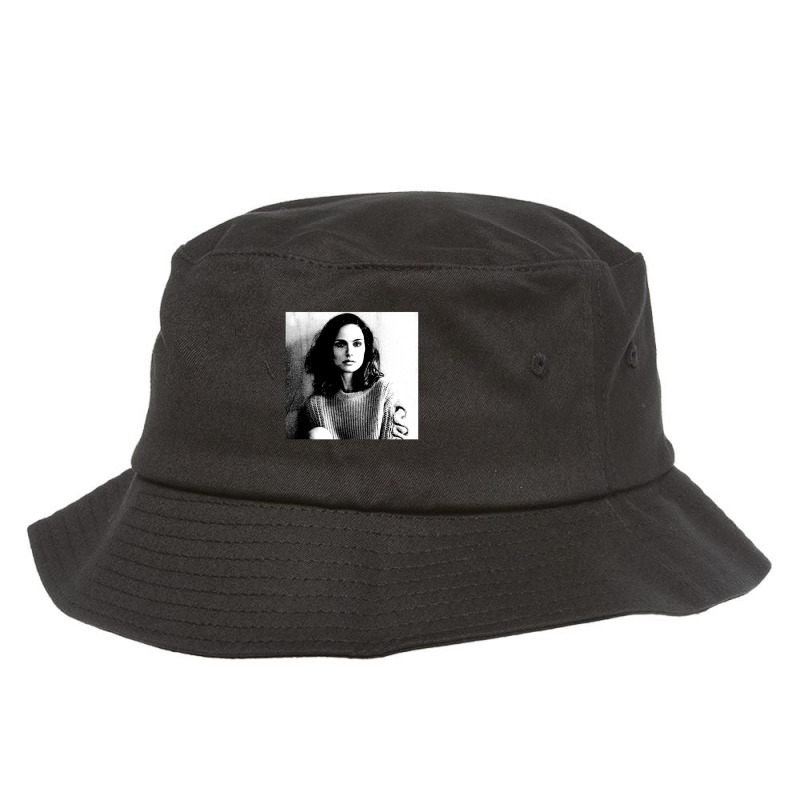 Natalie Portman Black & White Portrait (linocut) Bucket Hat by DavidDurbin | Artistshot