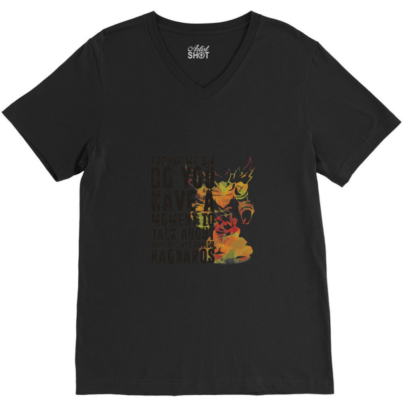 Ragnaros-game Wordart V-Neck Tee by cm-arts | Artistshot